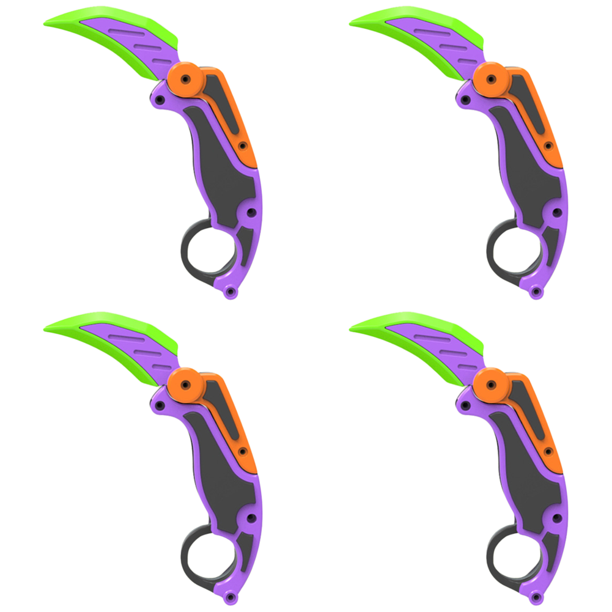 Cuchillo de impresión 3D Diseño creativo Mini modelo para niños niñas Púrpura