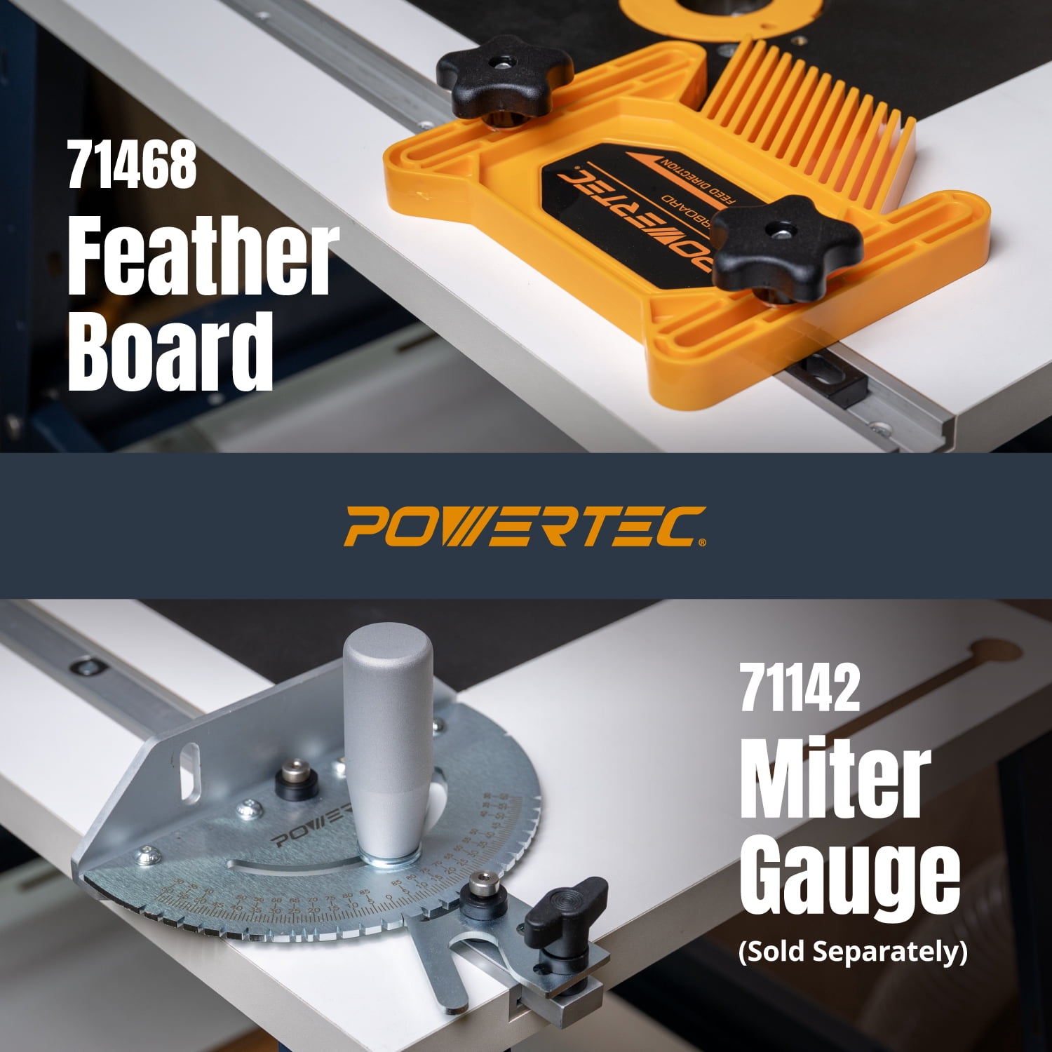 POWERTEC 24" x 32" Benchtop Router Table with Insert Plate – Laminated MDF Surface, Reducer Rings, Leveling Hardware & Starting Pin; Compatible with Bosch, DeWalt, Makita & More (71685)