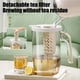 thumbnail image 5 of Hervidor de agua fría de gran capacidad 2500ml | Jarra de nevera de plástico para té helado, limonada, jugos | Boca ancha, mango duradero, diseño que ahorra espacio, blanco/amarillo, 5 of 6