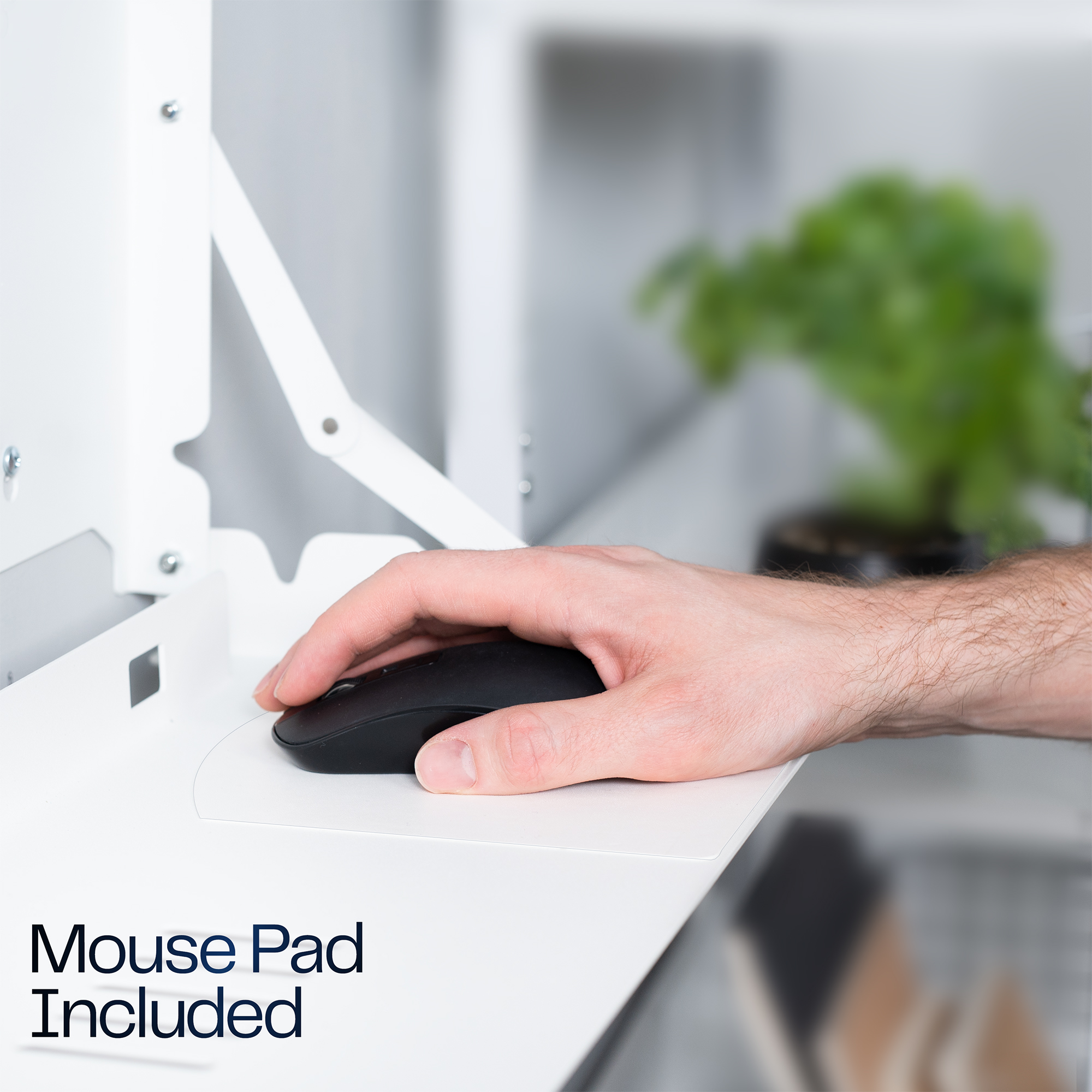 VIVO White Flip Down 24 inch Keyboard Tray Wall Mount with Mouse Pad