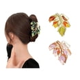 thumbnail image 3 of 3-Piece Floral Metal Hair Clips, Muticolor Leaves Hair Claws for Thin/Medium Thick Hair, Elegant Barrettes Strong Hold Hair Clamps Non-Slip Cute Hair Catch Clip Accessories, 3 of 5