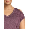 thumbnail image 4 of Terra & Sky Women's Plus Size Burnout Raglan Cold-Shoulder T-Shirt, 4 of 5
