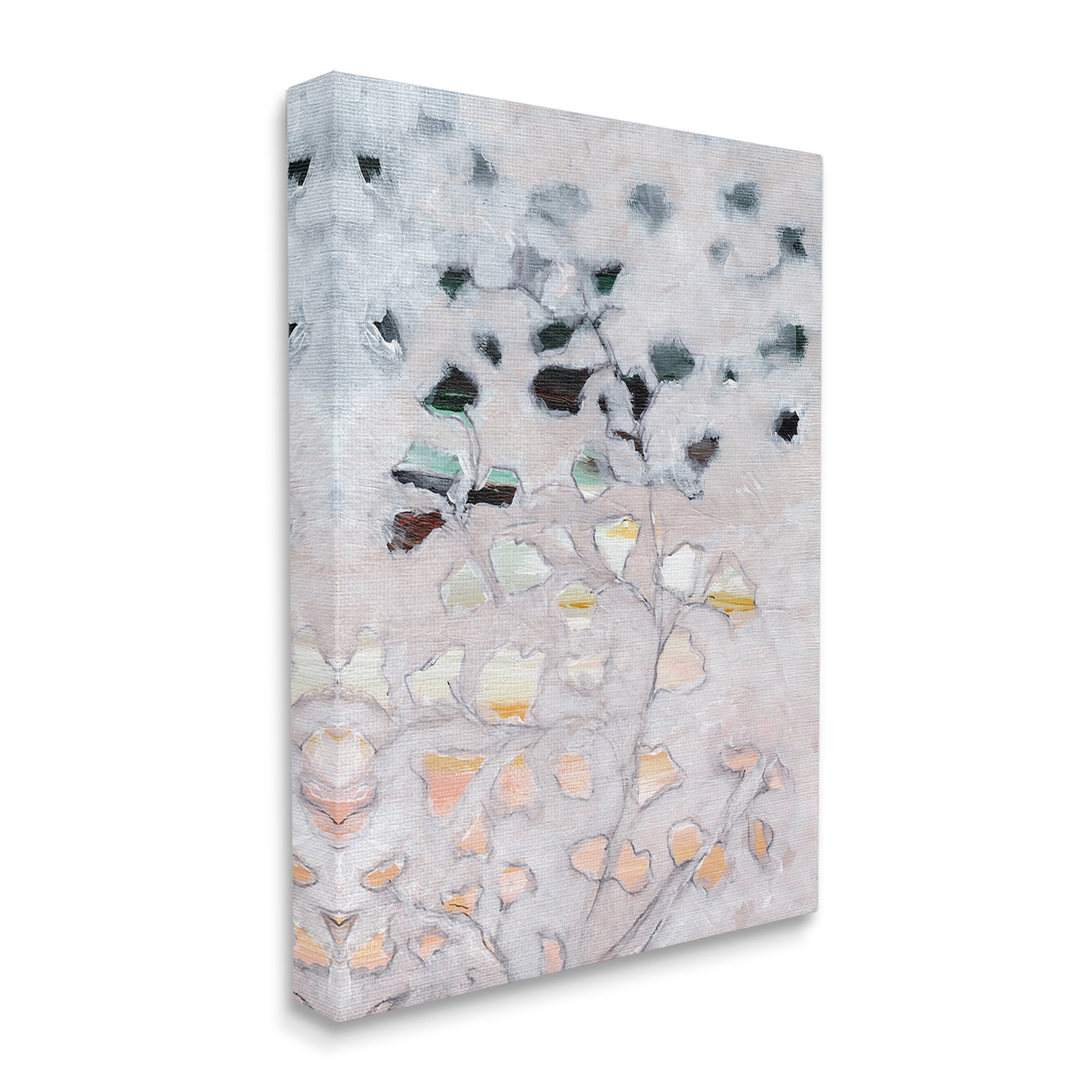 Stupell Industries Pastel Ombre Plant Leaves Botanical & Floral Painting Gallery Wrapped Canvas Art Print Wall Art, 36 x 48