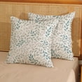 thumbnail image 2 of Spring Pillow Covers 18x18 Teal Cream Leaves Farmhouse Decor Throw Pillows Case for Couch Leaf Seasonal Pillowcase Outdoor Decorative Cushion Case for Sofa Bed Decorations Set of 2, 2 of 6