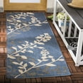 thumbnail image 3 of SAFAVIEH Courtyard Abraham Floral Indoor/Outdoor Runner Rug, Blue/Beige, 2'3" x 6'7", 3 of 10