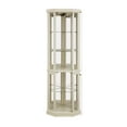 thumbnail image 5 of DEALTOPS Vintage Corner Display Cabinet, Lighted Glass Curio Cabinet with Adjustable Shelves, Antique White, 5 of 8