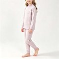 thumbnail image 6 of XRoczxe Kids Thermal Underwear Set, Boys Girls Striped Base Layer Pajamas, Soft Warm Long Sleeve Top & Pants for Winter Sleepwear, 6 of 6