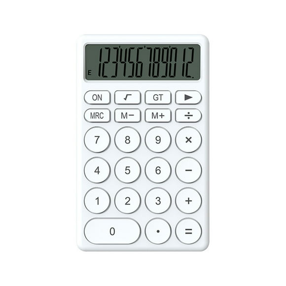 Calculadora de dibujos animados, calculadora de bolsillo pequeña, multifuncional, de mano, con pantalla grande, para escritorio, oficina, escuela, hogar, color blanco