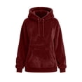 thumbnail image 4 of Hoodie With Pouch Pet Carrier Animal Holder Cat & Dog Pocket Oversized Casual Fashion Fall Winter Hoodies Sweatshirts (M, Wine), 4 of 8