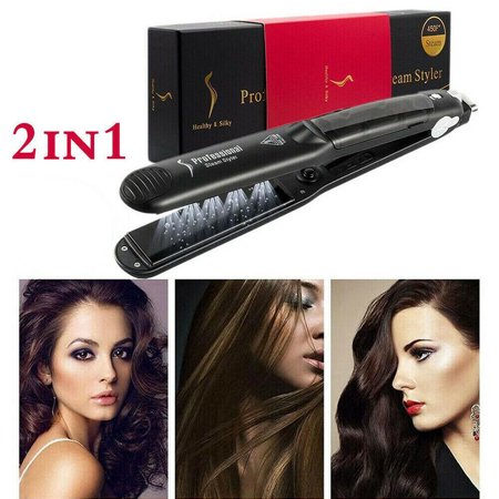 Steam Flat Iron Hair Straightener Vapor Argan Ceramic Professional