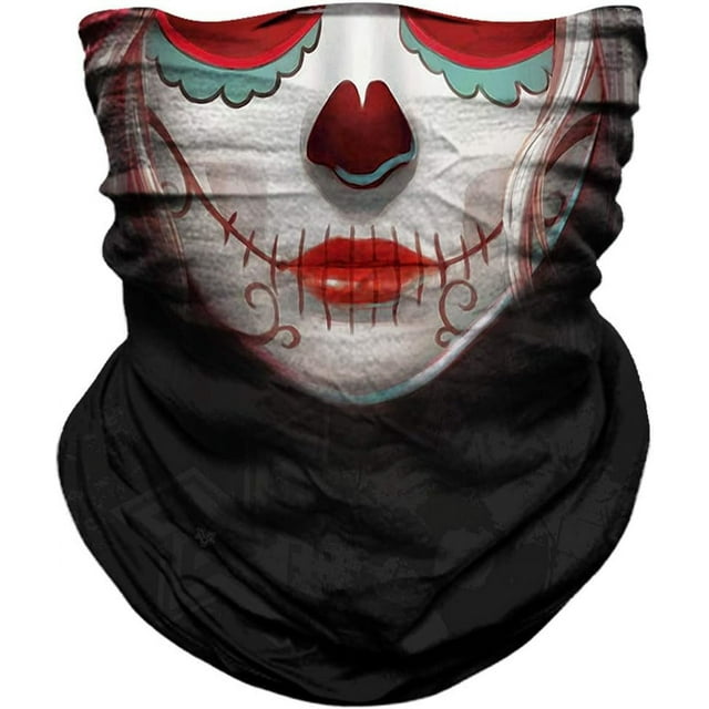 GFDYREE Motorcycle Face Mask Sun Dust Wind Protection Durable Tube Mask Seamless Skeleton Face Mask for Men Women