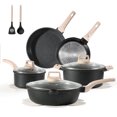 thumbnail image 1 of Carote 14PCS Nonstick Pots and Pans Set, Induction Kitchen Cookware Sets (Black Granite), 1 of 5