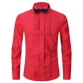 thumbnail image 1 of FRSASU Men Jacket Clearance,Dress Shirt Male Tuxedo Collar Groomsman'S Dress Groom Wedding Shirt Male, 1 of 3