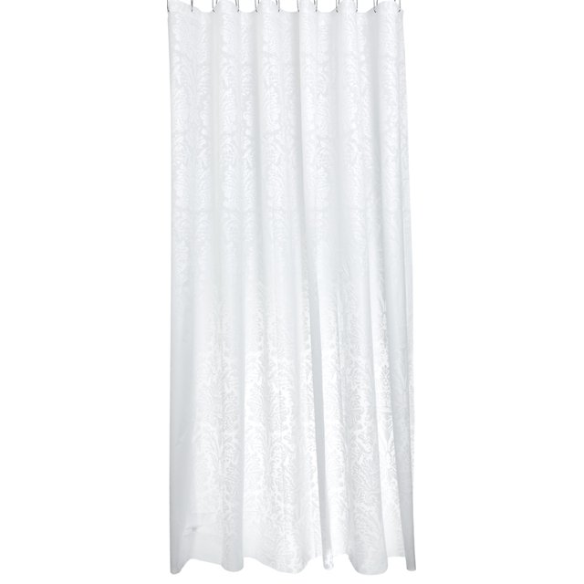 kieragrace KG Denise PEVA Shower Curtain Set 71In 71In Wht Damask Wht Bath Mat