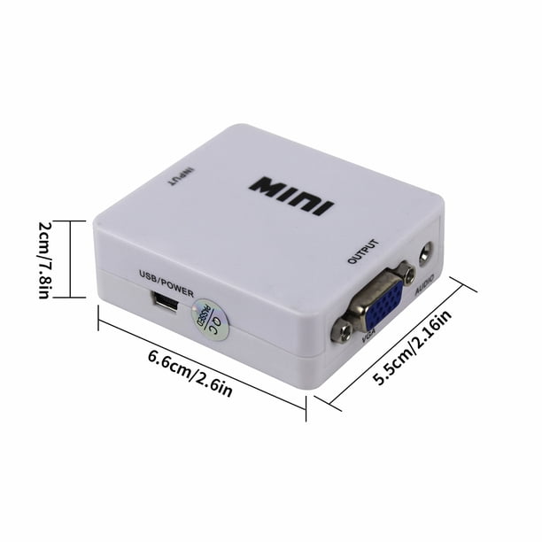 Adaptador de señal de video HD a RCA Computadora para mostrar 1080P Video Audio Converter USB Powered, Negro Inevent EL4880-01B