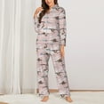 thumbnail image 6 of Rateoe Cloud Sloth Pattern Womens Pajamas Set Long Sleeve Sleepwear Button Down Nightwear Soft Cotton Pj Lounge Sets, 6 of 9