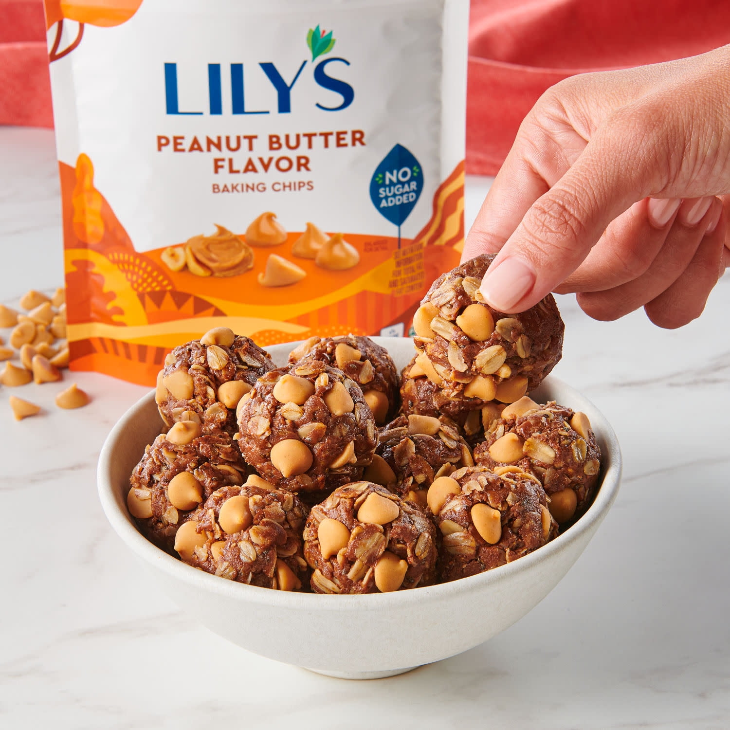 (3 pack) Lily's Peanut Butter Flavored No Sugar Added, Gluten Free Baking Chips, Bag 7 oz