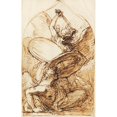 thumbnail image 2 of Benjamin West 11x14 Black Ornate Wood Framed Double Matted Museum Art Print Titled: St. Michael and Lucifer, 2 of 5