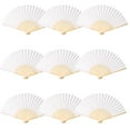 thumbnail image 5 of Hand Fan SL Crafts - Tela de seda imitada (bambú, 24 unidades), color blanco, 5 of 5