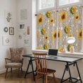 thumbnail image 5 of Brown Yellow Sunflower Kitchen Curtains 45 Inch Length, Summer Botanical Farmhouse Floral Tiers Curtains for Bathroom Bedroom Cafe, Light Filtering Small Window Treatment Drapes 2 Panels 42"Wx45"L, 5 of 8