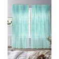 thumbnail image 3 of Turquoise Ombre Striped Sheer Curtains for Living Room Bedroom, Modern Abstract Art Light Filtering Sheer Curtains, Rod Pocket Voile Window Drapes, 2 Panels Set 52"x 84", 3 of 7