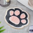thumbnail image 1 of Alfombra de baño con huella de gato de 19.6 x 24.4 pulgadas, alfombra de baño, antideslizante, suave, para ducha, de microfibra de felpa, absorbente de agua, gruesa, lavable a máquina, color rosa Namotu CZJJ-XM86-1, 1 of 7