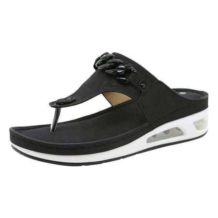 

Mackneog Wedge Air Cushioned Thong Sandals Slippers Open Toe Sandals Summer Casual Women Roman Sandals Flip Clip Women Sandals Gift on Clearance