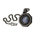 thumbnail image 4 of Reloj de bolsillo vintage con escalas de números , delicado, grabado, regalo, accesorio de moda con cadena para graduación, vacaciones de niños negro, 4 of 8