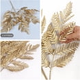 thumbnail image 3 of Artificial Plants for Christmas, Plastic Grass Faux Shrubs Fake Leaves Simulation Bushes Home Indoor Outdoor Garden Wedding Festival Decoration Hall Office Table Planter Filler – Gold 2 Pack, 3 of 5