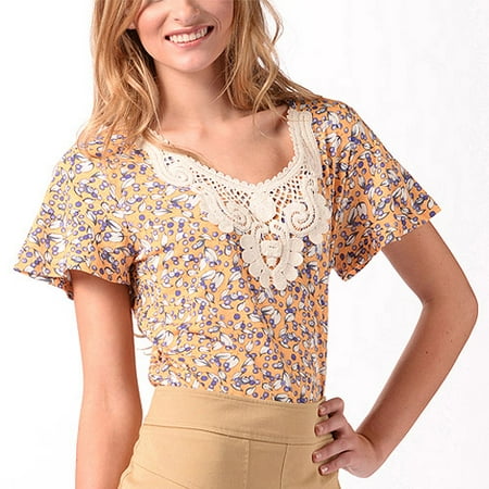 Bella Bird Lace Detail Gables Long Tee