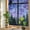 Blue, variant on Sword Lily Flowers Window Privacy Film, Floral Sword Goth Vintage Stained Glass Rainbow Film Decorative Window Clings, Static Cling Sun Blocking Stickers 17.7" x 39.3"