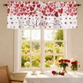 thumbnail image 3 of Happy Valentine's Day Valances for Windows, Romantic Simple Red Pink Love Heart Rod Pocket Valance Short Window Treatments Curtains for Kitchen Bathroom Bedroom Decor, 42 x 12 Inches, 3 of 9