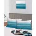 thumbnail image 5 of Turquoise White Ombre Pillow Covers King Size 2 Pack, Modern Country Abstract Stripes Soft Bed Throw Pillowcases Breathable Cooling Long Lumbar Body Pillow Sham Cover for Bed Sofa 20''x36'', 5 of 7