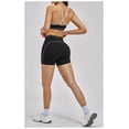 thumbnail image 5 of PISONIC Workout Sets for Women 2 Piece Color Block Strappy Sports Bra High Waist Shorts Gym Yoga Pilates Outfits, 5 of 6
