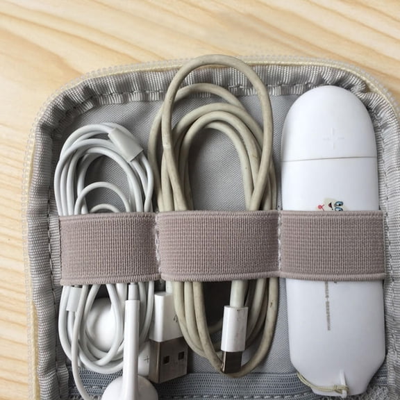 FOMIYES Electronic Cable Organizer Bag Storage Pouch Oxford Fabric 1Pcs Grey