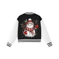 thumbnail image 7 of Staki Girls Bomber Jackets Girl's Jacket Christmas Print Long Sleeve Baseball Bomber Jacket Coat(Black,7-8 Years), 7 of 7