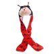 thumbnail image 2 of Sombrero de novedad jinwen Peluche Animal Guantes Bufanda Disfraz Invierno Mariquita, 2 of 8