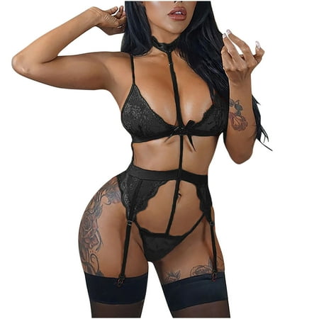 

AnuirheiH Women Lingerie Sets Elegant Sexy Lingerie Lace Gauze Underwear Bodysuit Suit On Sale