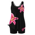 thumbnail image 4 of HomeDM Womens Tankini Swimsuits 2 Pieces Tummy Control Tankini Top with Shorts Floral Print Bathing Suits Black Size L, 4 of 5