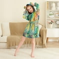 thumbnail image 3 of FORMRS Niños Bathrobe Unisex Hooded Robe Soft Plush Pajamas Sleepwear, Size 4-6T, Colorful Plants, 3 of 7