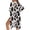 Black Cow, variant on Beach Starfish Shell Print Women's Kimono Swimsuit Coverup Knee-Length Beach Cover Up Half Sleeve Bikini Cover Ups Summer Beachwear Resort Wear for Ladies