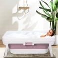 thumbnail image 5 of 51 Inch Foldable Bathtub for Adults, Portable Large Collapsible Soaking Tub with Headrest & Anti-Slip Seat, Freestanding Hot & Ice Bath Tub for Spa, Travel, Home Use, 5 of 5
