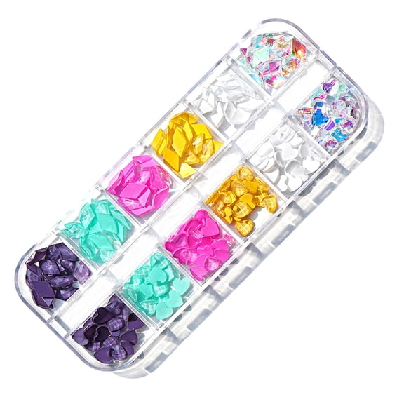 Multi Shapes Colorful Crystal Rhinestones for Nail Art Mix 12 Style Flat Back