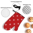 thumbnail image 5 of ZNDUO Oven Mitts and Pot Holders Sets, Red Patriot Stars Flag Pattern Non-Slip Cooking Oven Mitt, 5 of 8