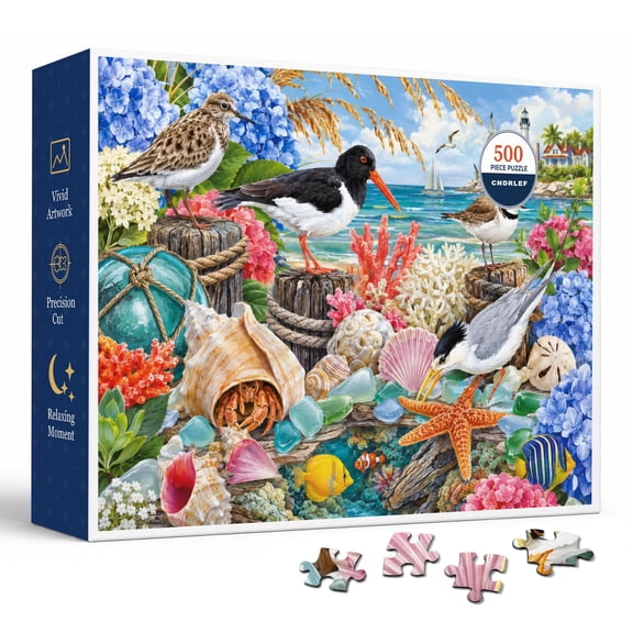 CNDRLEF Seaside Birds 500 Pieces Jigsaw Puzzle for Adults, Perfect for Bird Lovers