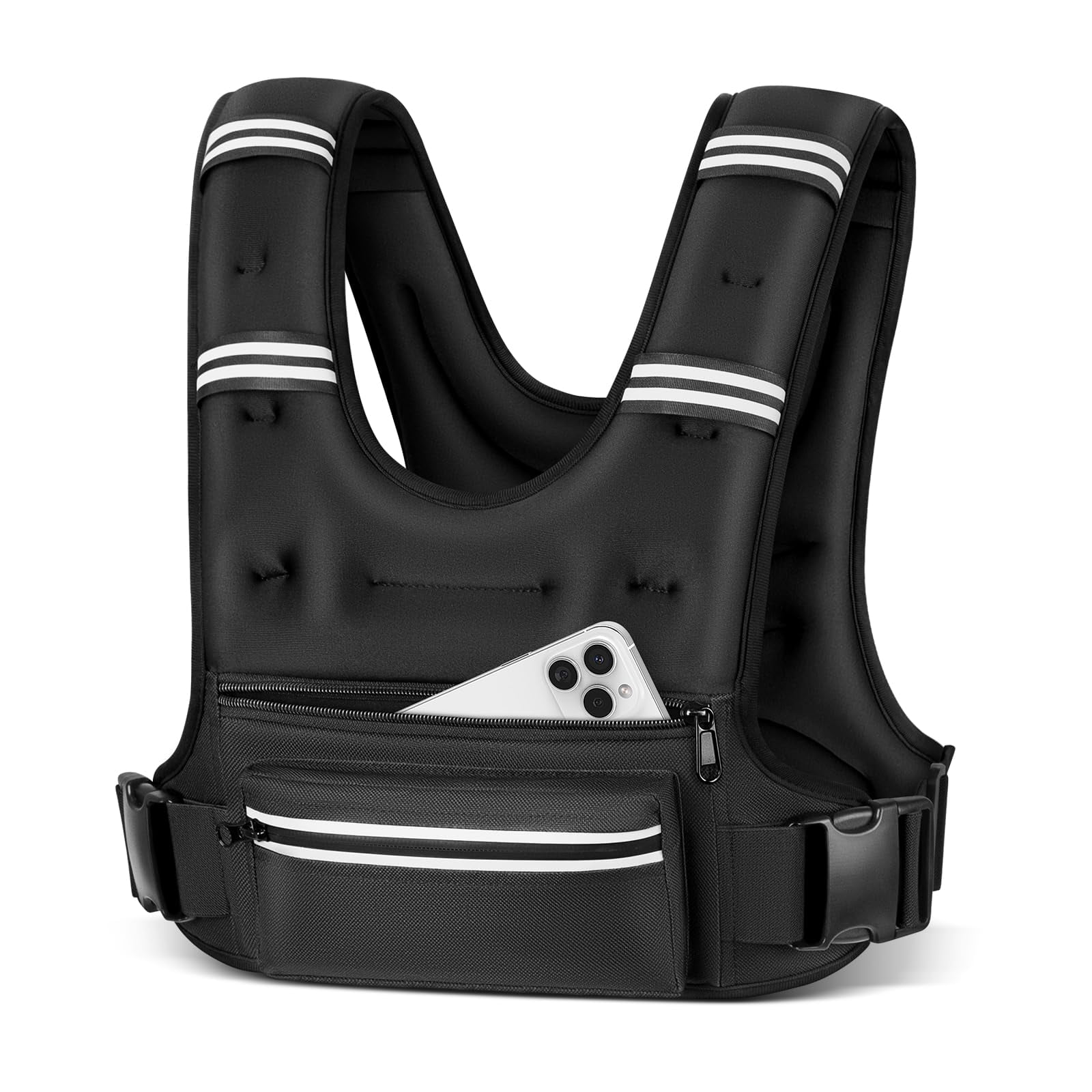 Black 8 lb Weighted Vest for Workout Running Walking