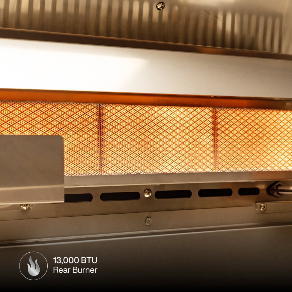 Spire Premium 5 Burner Built In Gas Grill Island Head, Stainless Steel 30 Inch Barbeque Grill with Rear Burner, 63,000 BTUs, 750 SQ In Racks, Propane Grill with Dual Fuel Compatibility - 740-0788P