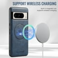 thumbnail image 2 of Compatible with Google Pixel 8 Pro Magnetic Case, Classic Premium PU Leather TPU Hybrid MagSafe Ultra Slim Protective Skin Friendly Shockproof Case Cover for Google Pixel 8 Pro, Blue, 2 of 7