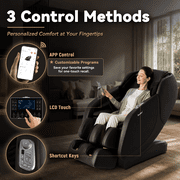 iBooMas 4D SL Track Full Body Massage Chair 3-Stage Zero Gravity Massage Chairs and Recliners with Heating, Bluetooth, Voice Prompts & App Control, Brown