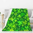 thumbnail image 2 of St. Patrick''s Day Fleece Blanket Green Shamrocks Lightweight Cozy Couch, Sofa, Travel, Lap, Bed Throw Blanket 60" x 80" St. Patrick''s Day Gifts, 2 of 6